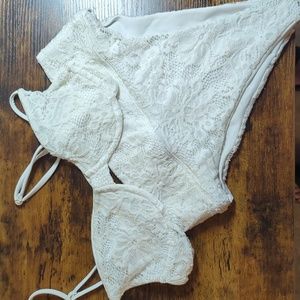 Beach Riot - Bridal Highway Bottom and Camilla Top in White Lace